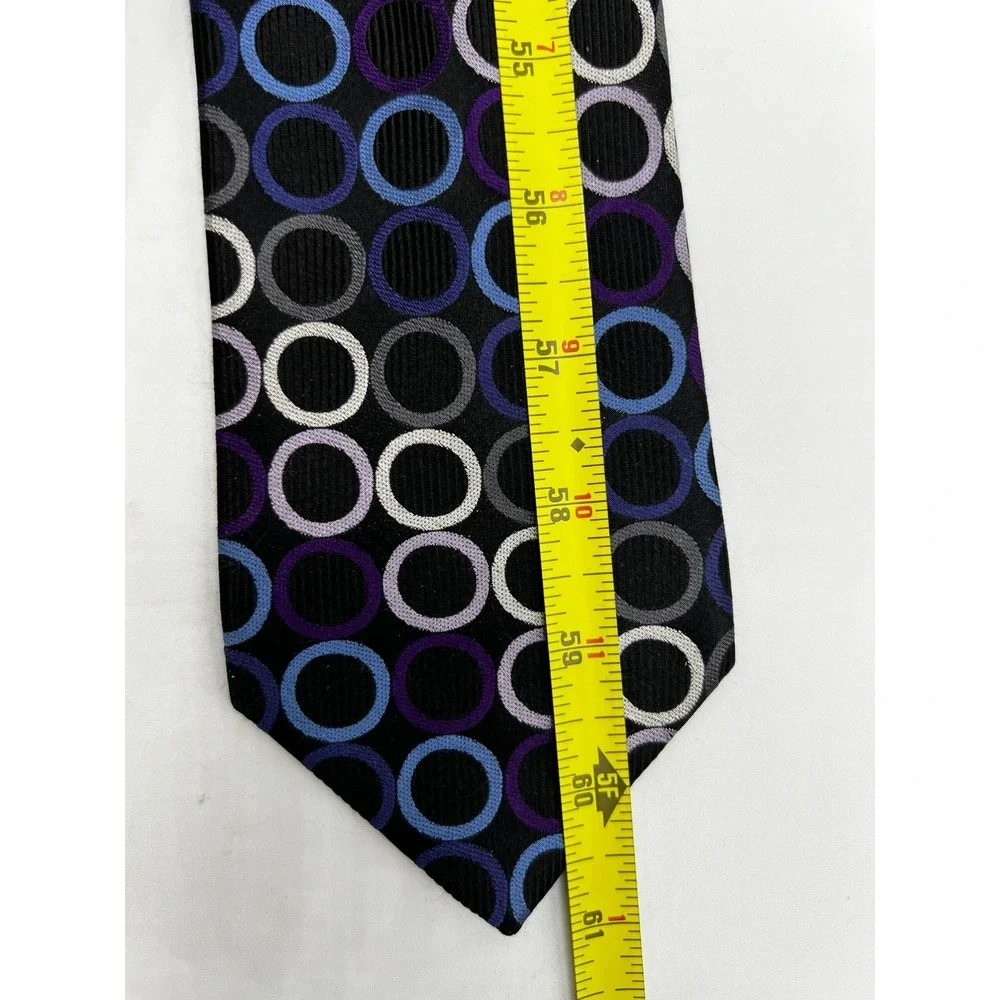 Joseph Abboud Men Necktie Tie Multicolor Geometric Circle 100% Silk W:3.5